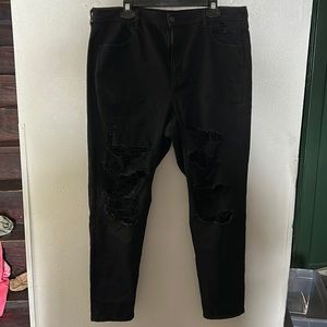 Lightly used American Eagle Black Distressed Jeans Size 20